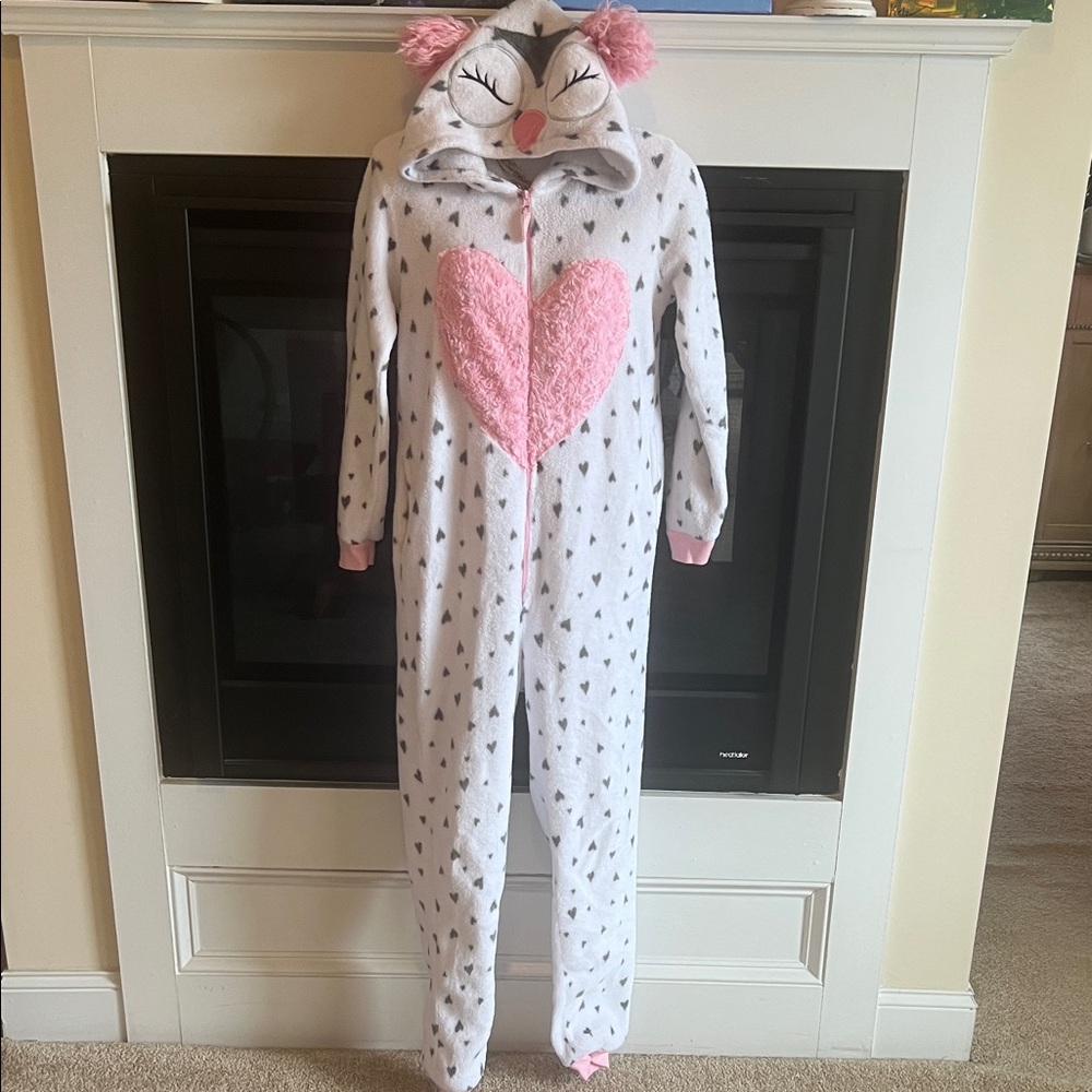 Secret Treasures White and Pink Owl Pajama Onesie